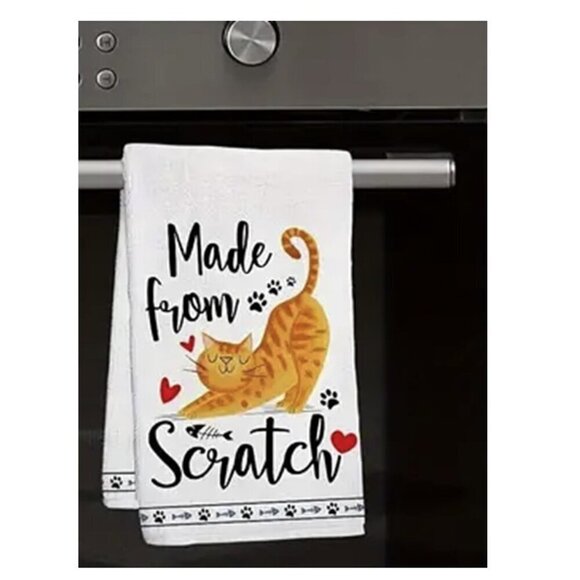 Cat Themed Soft Microfiber Kitchen Towel Set of 4 New - Picture 2 of 5